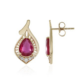 9K Bemainty Ruby Gold Earrings