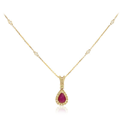 14K AAA Mozambique Ruby Gold Necklace (CIRARI)