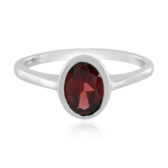 Square Ruby Men's Ring in Platinum|Keith Men's Ring with Princess Cut Ruby, White Sapphire