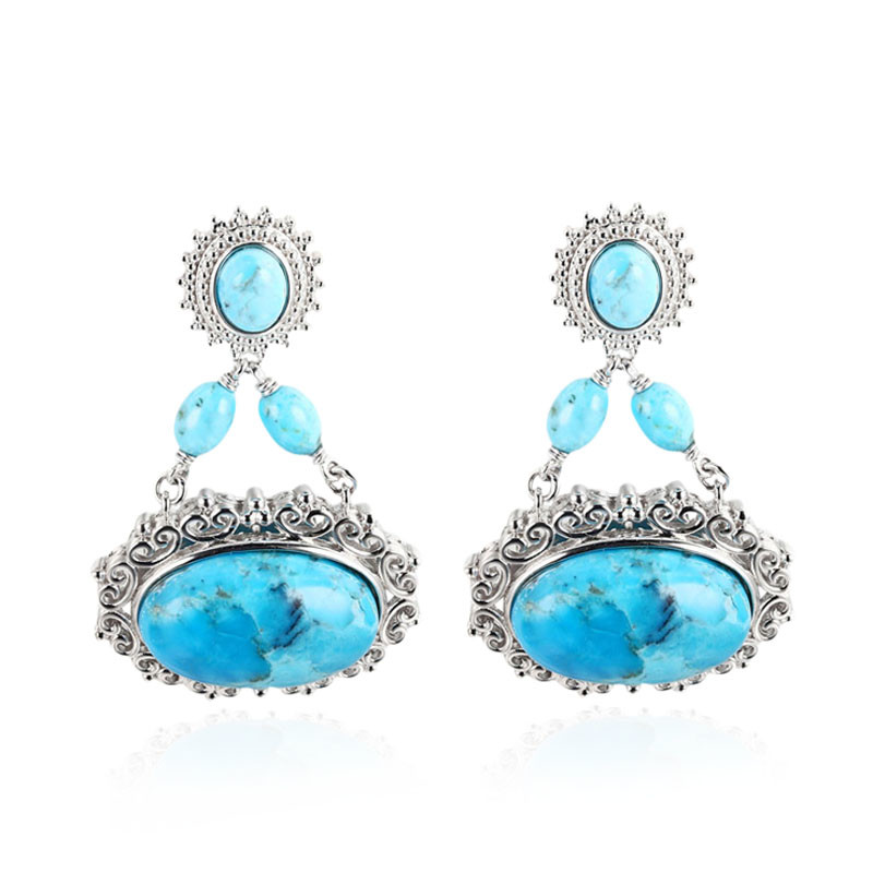 Kingman Blue Mojave Turquoise Silver Earrings (Dallas Prince Designs ...