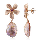 Pink Freshwater Pearl Silver Earrings (TPC)