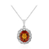 Orange Mystic Quartz Silver Necklace