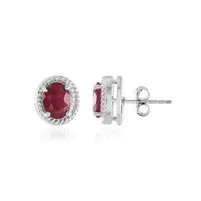 Madagascar Ruby Silver Earrings