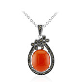 Red Agate Silver Necklace