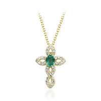 14K AAA Zambian Emerald Gold Necklace (CIRARI)