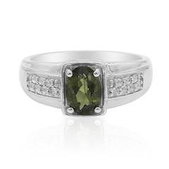 Moldavite Silver Ring