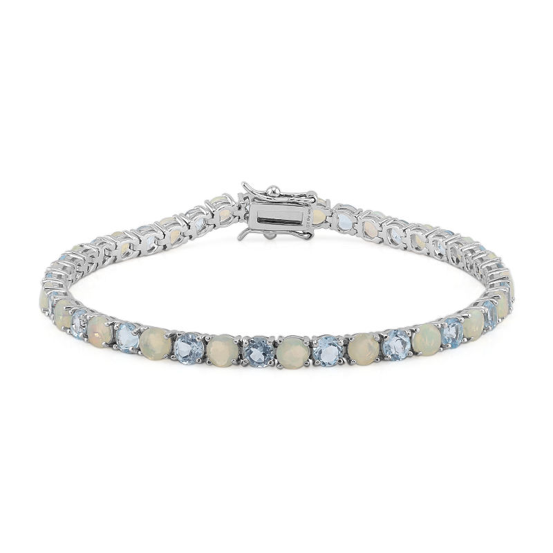 White Gold Blue Topaz And Diamond Bracelet | Braverman Jewelry