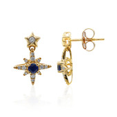 10K Ceylon Blue Sapphire Gold Earrings