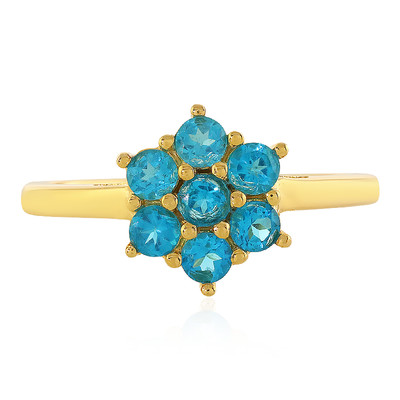 Neon Blue Apatite Silver Ring