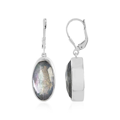 Green Maniry Labradorite Silver Earrings (KM by Juwelo)