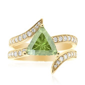 9K Bulgarian Green Sphalerite Gold Ring (de Melo)