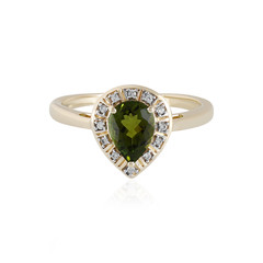 9K Green Tourmaline Gold Ring