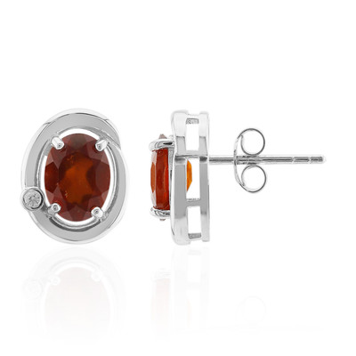 Hessonite Garnet Silver Earrings