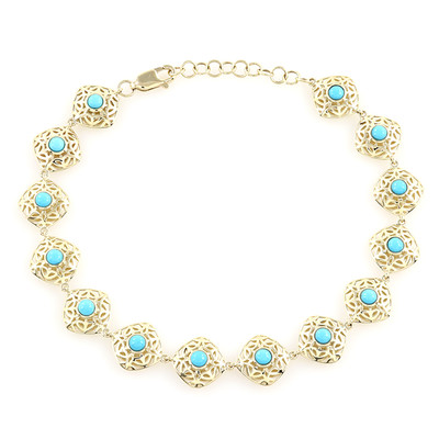 9K Sleeping Beauty Turquoise Gold Bracelet (Ornaments by de Melo)