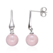 Rose Quartz Silver Earrings