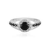 Black Spinel Silver Ring