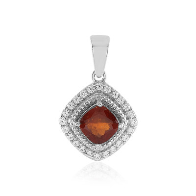 Hessonite Garnet Silver Pendant