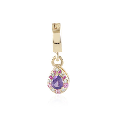 9K Unheated Ceylon Purple Sapphire Gold Pendant