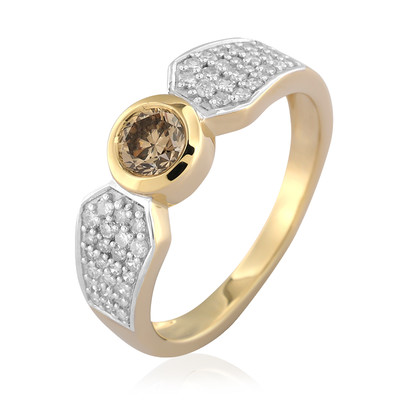 9K I2 Champagne Diamond Gold Ring (de Melo)