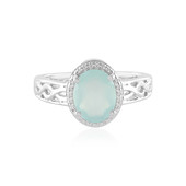 Aqua Chalcedony Silver Ring