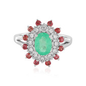 Russian Emerald Silver Ring