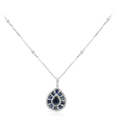14K Ceylon Blue Sapphire Gold Necklace (CIRARI)