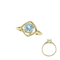 9K Sky Blue Topaz Gold Ring