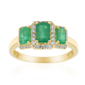 14K AAA Zambian Emerald Gold Ring (CIRARI)