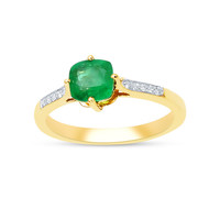 14K Zambian Emerald Gold Ring