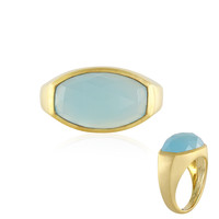 Aqua Chalcedony Silver Ring