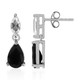 Black Sapphire Silver Earrings