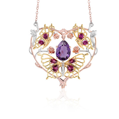 Amethyst Silver Necklace (Gems en Vogue)