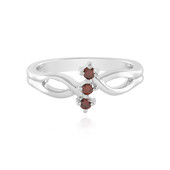 I3 Red Diamond Silver Ring