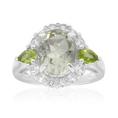 Green Amethyst Silver Ring