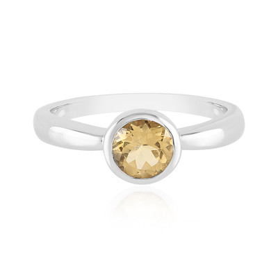 Yellow Beryl Silver Ring