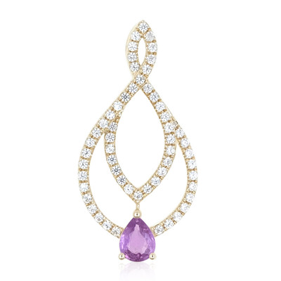 9K Ceylon Purple Sapphire Gold Pendant