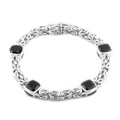 Black Spinel Silver Bracelet