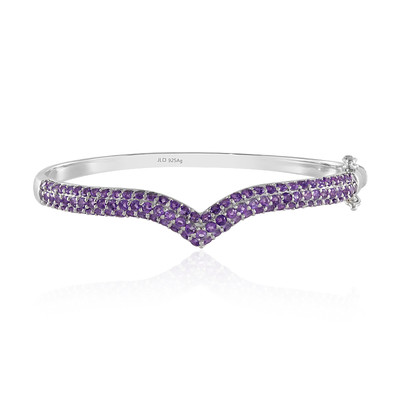 Zambian Amethyst Silver Bangle