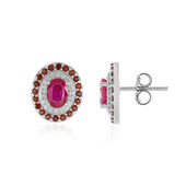 Madagascar Ruby Silver Earrings