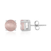 Rose Quartz Silver Earrings