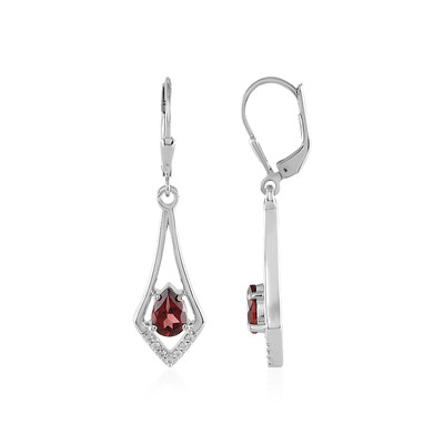 Mozambique Garnet Silver Earrings