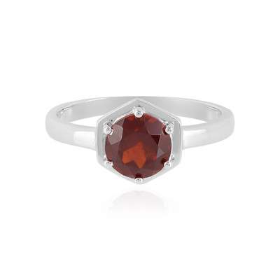 Hessonite Garnet Silver Ring