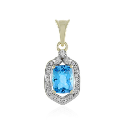 9K Swiss Blue Topaz Gold Pendant (Adela Gold)