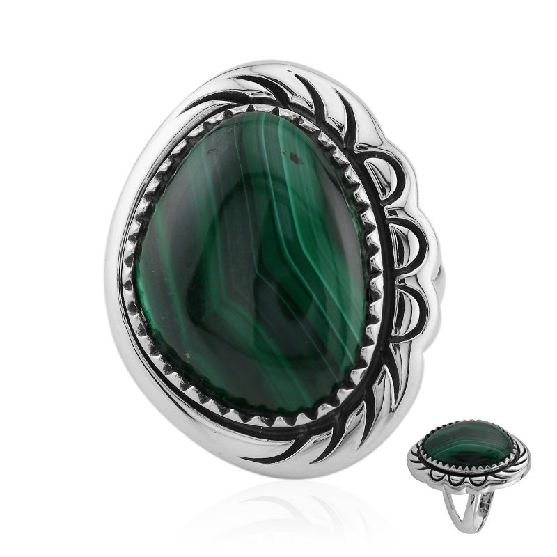 Malachite deals crystal ring