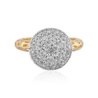 Women's Fashion Gorgeous Gold Color Zircon Ring Elegant Female