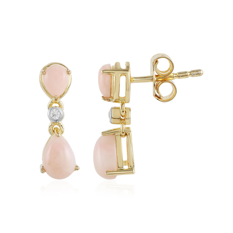 Pink Opal Earrings 粉欧泊耳钉, Women's Fashion, Jewelry & Organisers, Earrings  on Carousell