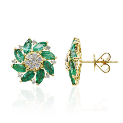 14K AAA Zambian Emerald Gold Earrings (CIRARI)