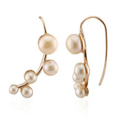 Peach Freshwater Pearl Silver Earrings (TPC)
