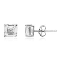 White Topaz Silver Earrings