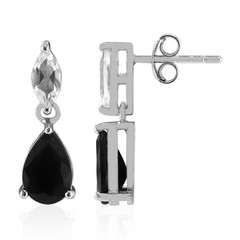 Black Sapphire Silver Earrings